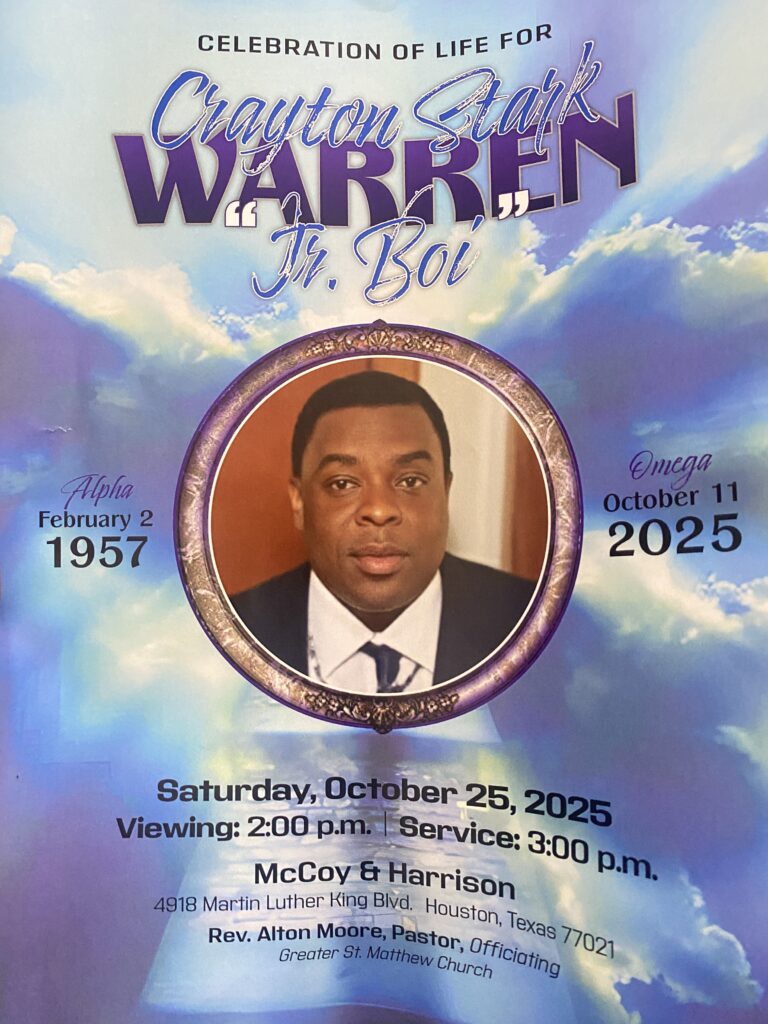 IN MEMORY OF CRAYTON STARK