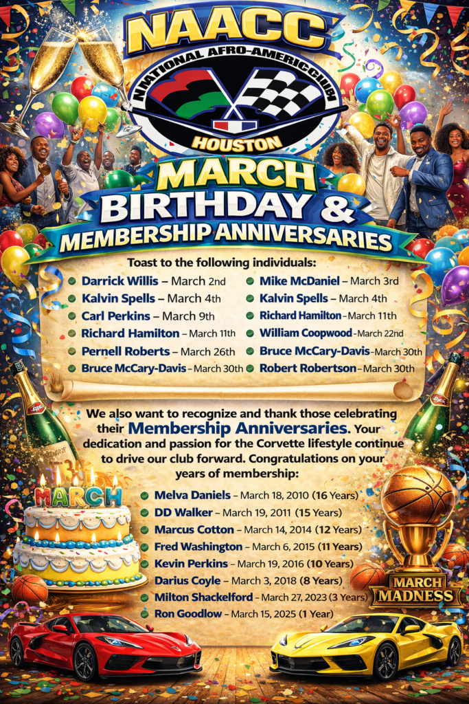 NAACC MARCH BIRTHDAYS & ANNIVERSARIES